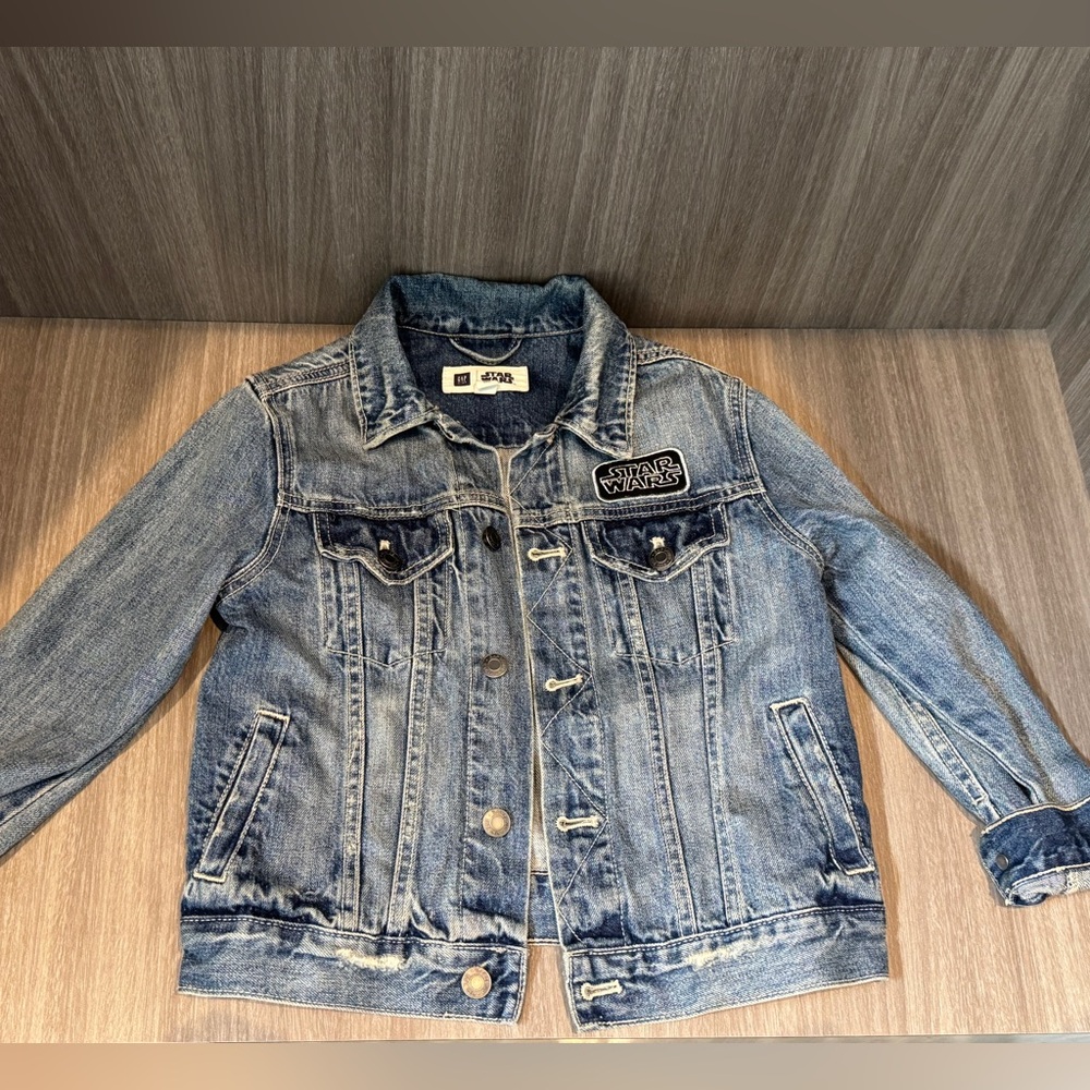 GAP Kids Denim Jacket - Blue with Star Wars Patch